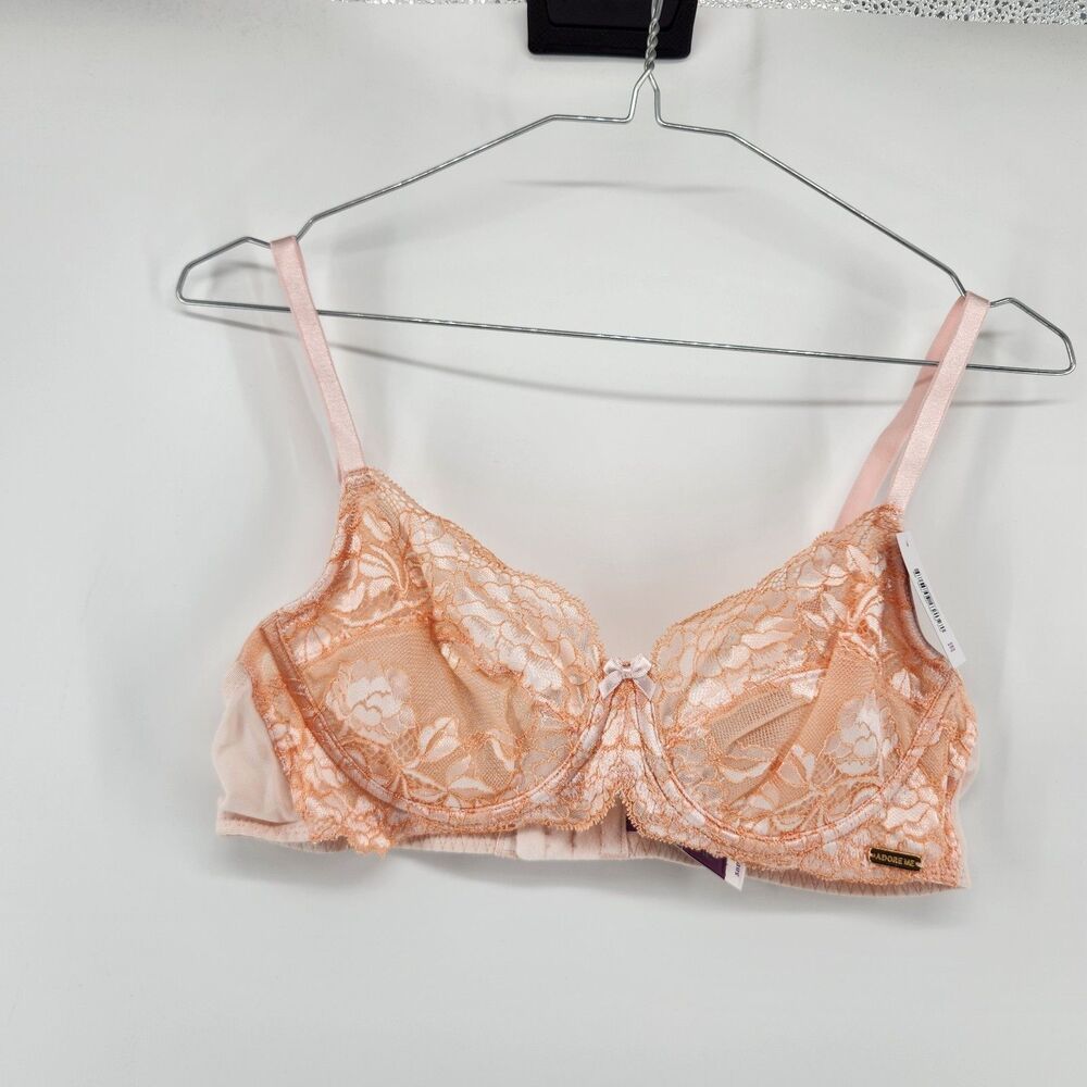 Adore Me Women's 38B‎ Orange Pearl Demi Bra NWT